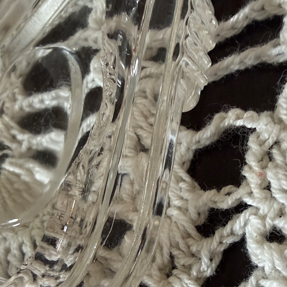 Clear Glass Square Covered Dish - Ribbed Design - Picture 3 of 5
